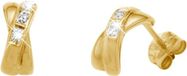 Lucardi Dames Oorbellen met diamant 0,03ct - 14 Karaat Geelgoud