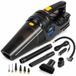 DrPhone ATF1 Aspirateur à main sans fil 4-en-1 – 4000Pa – 100W – LED – Affichage – Gonfleur de pneus – Filtre HEPA – Noir