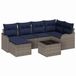 vidaXL Tuinbank Set 7-delig Grijs Polyrattan