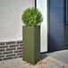 vidaXL Plantenbak driehoek 40x34,5x75 cm staal olijfgroen