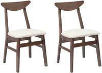 vidaXL Eetstoelen 2 stuks Massief Rubberhout Lichtbruin