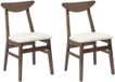 vidaXL Eetstoelen 2 stuks Massief Rubberhout Lichtbruin