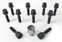 H&R Wielboutenset konisch M12x1.50 - Lengte 35mm - Zwart - 10 stuks - incl. wielsloten