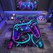Dekbedovertrek set eenpersoons - Neon game controller print
