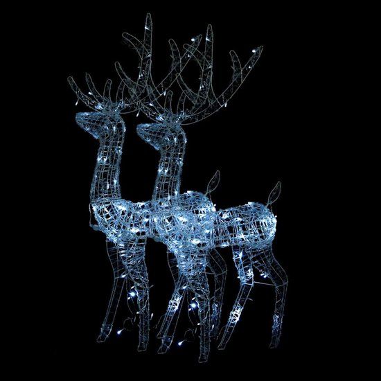 vidaXL Rendier Kerstversiering Acryl Koudwit 120 cm