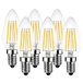 LED LVWIT LED Filament Bulb E14 6W (60W Equivalent) 806 Lumen, 2700K Hot White Light, C35 Candle Shape, Retro Vintage Style, Non-Dimmable