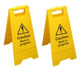 V Safety Dubbelzijdig veiligheidsbord, geel, 2 stuks
