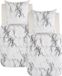 Vlekloos Beddengoed 135x200cm - Microvezel - Marmer Wit Patroon - Eenpersoons