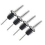 Westmark 4 sterke drank/olie schenktuit voor flessen, met luchtpijpen, metaal/roestvrij staal, kunststof kurk, inox gastro, zilver, 473222E3