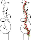 Relaxdays klimplantenrek metaal, set van 2, 144 x 39 cm, zwart