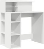 vidaXL Bureau Wit Bewerkt Hout 90 x 48 x 101,5 cm