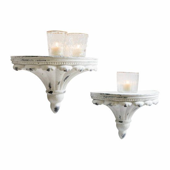 LOBERON Wandconsole set van 2 Liara antiekwit