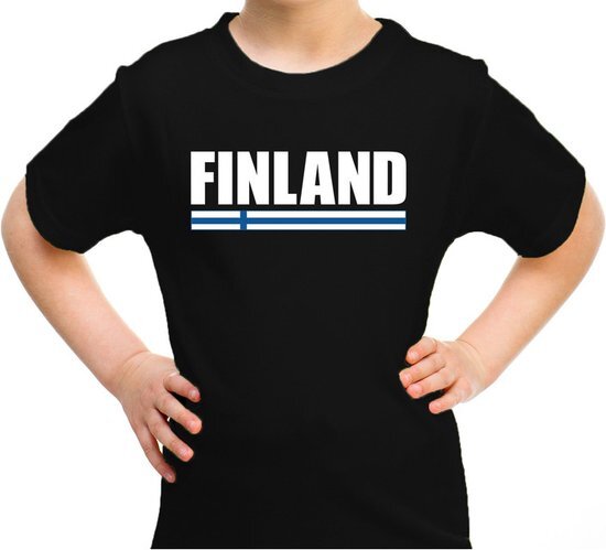 Bellatio Decorations Finland supporter t-shirt zwart voor kids S (122-128)