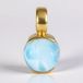 Cavill - Vergulde 925 Sterling Zilver Hanger - Ronde Larimar Cabochon 4 5 Karaat - Hemelsblauw Elegant Zomers Sieraad Dames