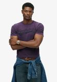 Superdry Heritage Brand T-shirt met relaxte pasvorm voor heren in vintage smoke purple, maat S
