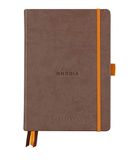 RHODIA 118572C - Hardcover Notitieboek Bullet Journal Goalbook Chocolade - A5 14,8 x 21 cm - Dot Stippen - 240 pagina's - Clairefontaine Wit Papier 90 g/m² - 3 Leeslinten, Elastieksluiting - Imitatieleer