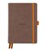 RHODIA 118572C - Hardcover Notitieboek Bullet Journal Goalbook Chocolade - A5 14,8 x 21 cm - Dot Stippen - 240 pagina's - Clairefontaine Wit Papier 90 g/m² - 3 Leeslinten, Elastieksluiting - Imitatieleer