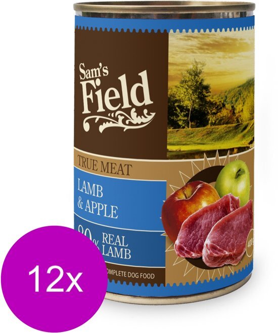 Sam's Field Blik True Meat 400 g - Hondenvoer - 12 x Lam&Appel