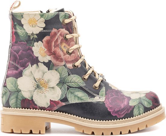 GOBY - Garden - Ankle Boots - Laars - Laarzen - Damesboots - Dames laarzen - Enkel laarzen - Handmade - Bloemenprint - Maat 42