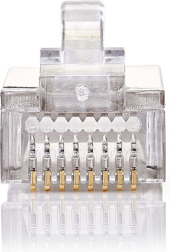 Nedis RJ45 Connector - Male - Stranded STP CAT5 - Recht - Verguld - 10 Stuks - Transparant