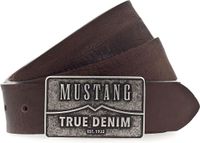 MUSTANG Men Leather Belt W90 D. Brown Bruine