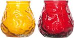 Cosy&Trendy set Lowboy - 6 bougies - 7 cm - rouge jaune - intérieur et extérieur - 17 heures de combustion - porte-verre