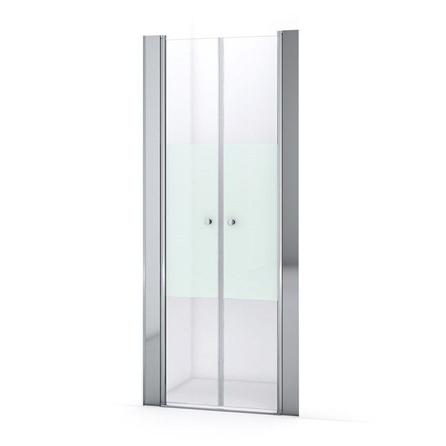 Maxaro Douchedeur Zircon Comfort 90cm Pendeldeur Matte Strook Chroom