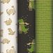 Clairefontaine 223846AMZC - Doos van 12 Rollen Cadeaupapier - Geribd Kraftpapier 60g - 2x0,70m - Motief: Kraft, Dinosaurus, Groen, Wit, Zwart
