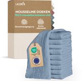 Laleni Hydrofiele Doeken - 100% Katoen - Mousseline - 70x70cm - Lichtblauw - Set van 30