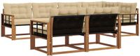 vidaXL - Acacia Houten Loungeset - Hoekbank - 7-Zits - Natuurlijk en Beige