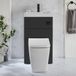 Hudson Reed Sandford Toilet Fontein Combinatie Modern, Incl. WC-ombouw en Verbogen Reservoir 50cm x 89cm - Zwartgrijs | Zwarte Spoelknop | Cluo