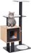 PawHut Kattenkrabpaal Hout 71,5x49,5x120cm Zwart