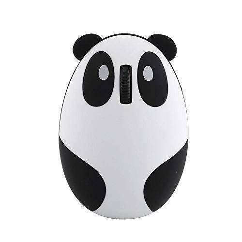 Lazmin Ergonomische 2,4 GHz draadloze oplaadbare optische panda-vorm-computermuis met USB-oplaadkabel van ABS, plug-and-play muis voor Windows/Mac/Android/iOS, 102 * 62 * 24 mm