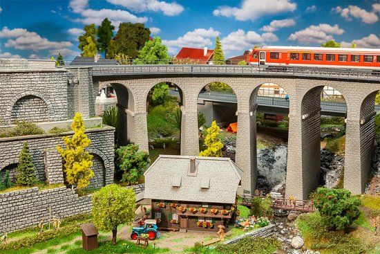 FALLER - Viaduct set, 2-sporig, gebogen (120466)