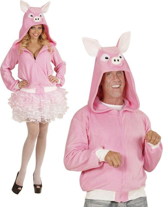 Widmann Varken Kostuum - Roze - S/M - Unisex - Dieren - Carnaval