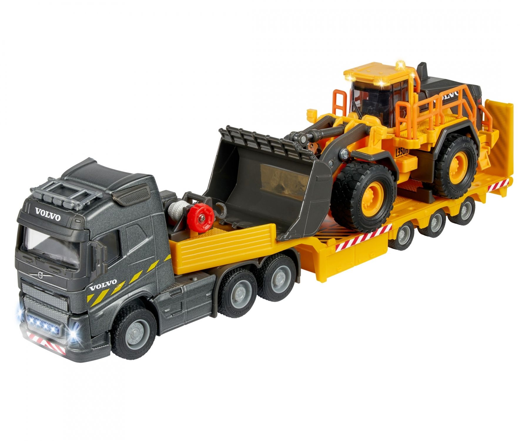 Majorette Grand Series - Volvo Truck + Wiellader - Constructie - Metaal - Licht en Geluid - 35 cm - Speelgoedvoertuig