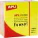 Apli – Cube Block notitieblok 75 x 75 mm 400 vel geel roze groen en oranje glanzend