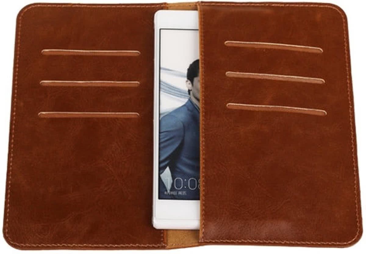 Best Cases Bruin Pull-up Medium Pu portemonnee wallet voor Huawei Y5c