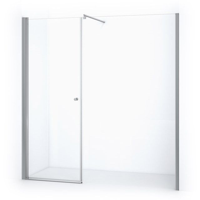 Maxaro Douchewand met Draaideur Zircon Comfort 195cm Chroom - 6095820389378
