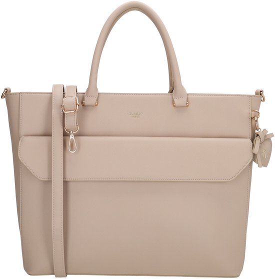Charm London Cambridge Laptoptas 15,6 inch - Handtas - Shopper - Werktas - A4 - Laptopvak - Lichttaupe