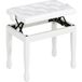 Banc de piano réglable en hauteur 64 x 35 x 45 à 55 cm avec assise rembourrée en similicuir, structure robuste pour piano ou clavier, blanc