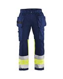 Blåkläder High Vis Werkbroek met Stretch 1558-1811 - Marine/High Vis Geel - Maat D88