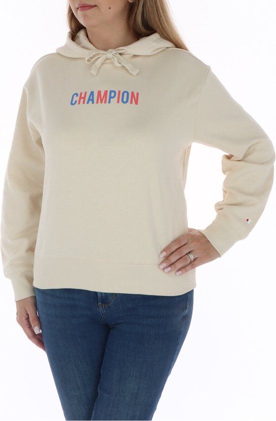 Beige Sweatshirt Met Capuchon En Bedrukking - L - Vrouwen