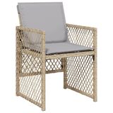 VidaXL 5-delige Tuinset met Kussens, Beige, Polyrotan