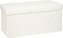 Atmosphera Poef/hocker/voetenbankje Bont - opbergbox - wit - PO/MDF - 38 x 38 x 76 cm - opvouwbaar