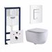 GROHE QeramiQ Dely Swirl Toiletset - Suspendu - Avec réservoir encastré - Sans bride - Cuvette approfondie - PK - Double chasse - Oui - Blanc brillant