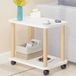 Table d'appoint rectangulaire en bois avec étagère de rangement à 2 niveaux