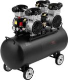 Merkloos Latios Luchtcompressor - Olievrij Draagbaar - Stalen Tank 75 L - Vermogen 4 PK - Debiet 414 L/min - Max 8,6 bar - Stil 78 dB