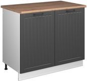 Vicco Wastafelkast Fame-Line, Donkergrijs/Wit, 100 cm, WB Eik