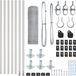 vidaXL - zeshoekig - gaashek - met - betonnen - voetstuk - 10 - x - 0,4 - m - Mesh
